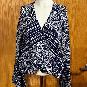 Blue Life Faux Wrap Top